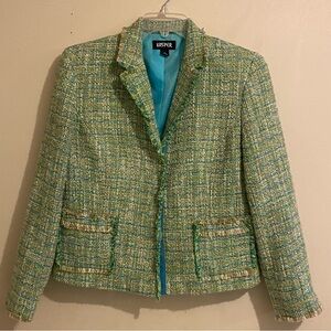 Kasper Women's Green Tweed Blazer